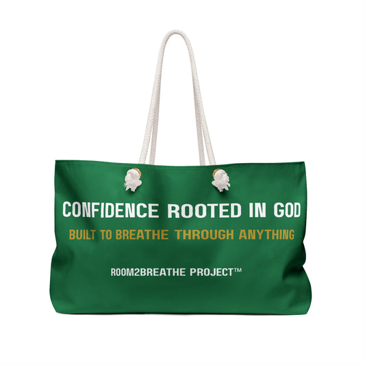 GODFIDENT Weekender Tote Bag — Built to Breathe On the Go (DARK GREEN)