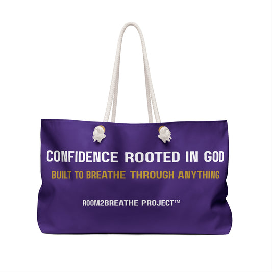 GODFIDENT Weekender Tote Bag — Built to Breathe On the Go (PURPLE)