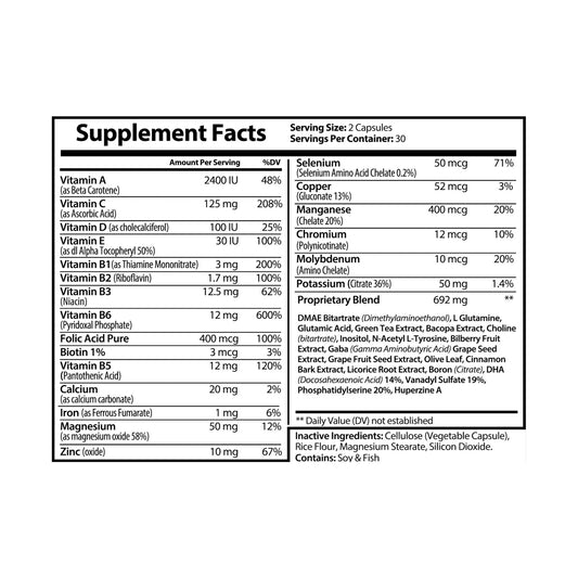 Forward Focused Brain Support Complex Supplement (60 Capsules)