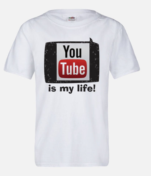 T-shirt pour jeunes YouTube est ma vie