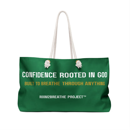 GODFIDENT Weekender Tote Bag — Built to Breathe On the Go (DARK GREEN)