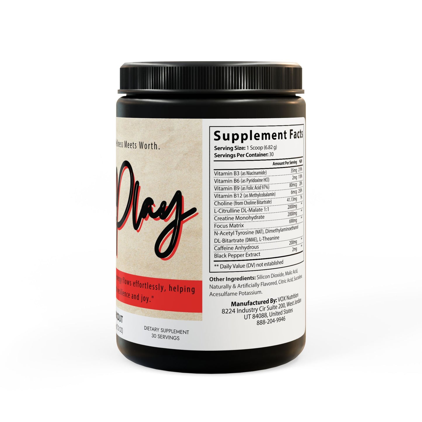 Push Play Pre-Workout Supplement, Fruit Punch (204g, 7.1oz)