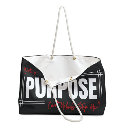 Walking In My Purpose Weekender Tote Bag (Black)