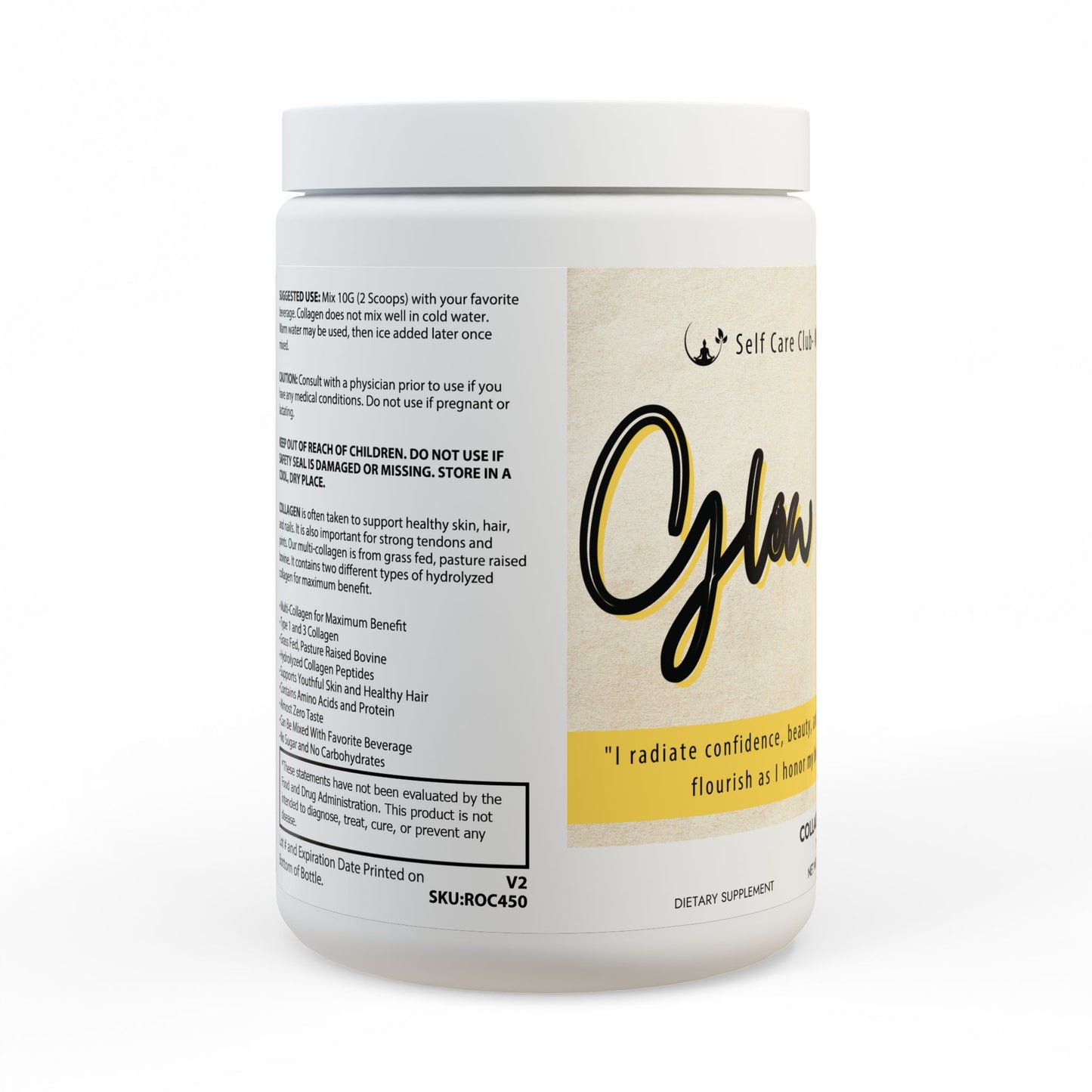 Glow Within Collagen Peptides Type I & III Supplement (350g, 12.3oz)