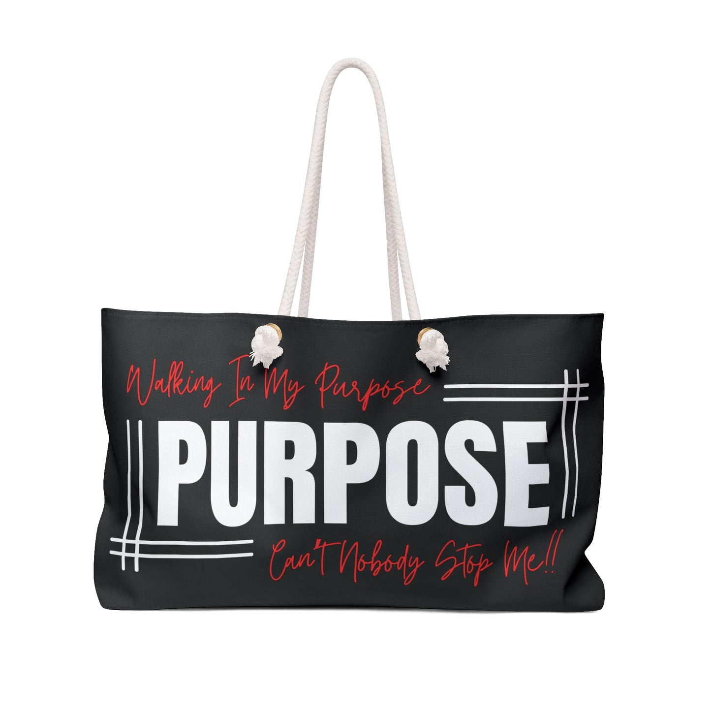 Walking In My Purpose Weekender Tote Bag (Black)