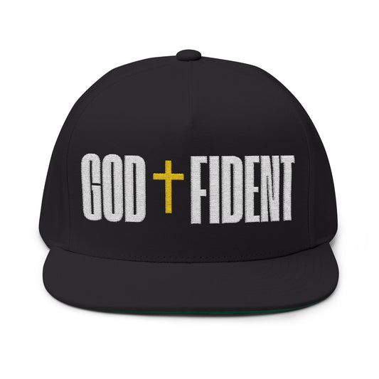 GODFIDENT Flat Bill Cap — Bold Faith. Clean Style (Embroidery)