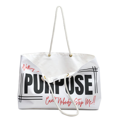 Walking In My Purpose Weekender Tote Bag (White)