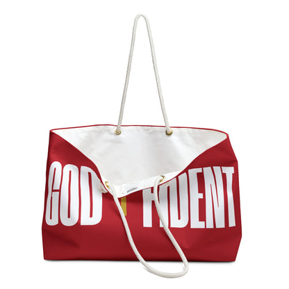 GODFIDENT Weekender Tote Bag — Built to Breathe On the Go (DARK RED)