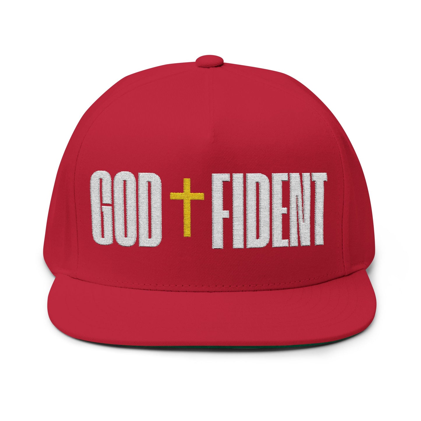 GODFIDENT Flat Bill Cap — Bold Faith. Clean Style (Embroidery)