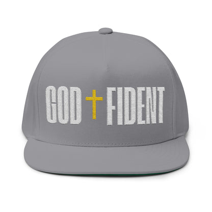 GODFIDENT Flat Bill Cap — Bold Faith. Clean Style (Embroidery)