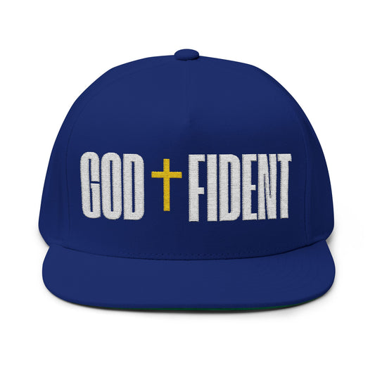 GODFIDENT Flat Bill Cap — Bold Faith. Clean Style (Embroidery)
