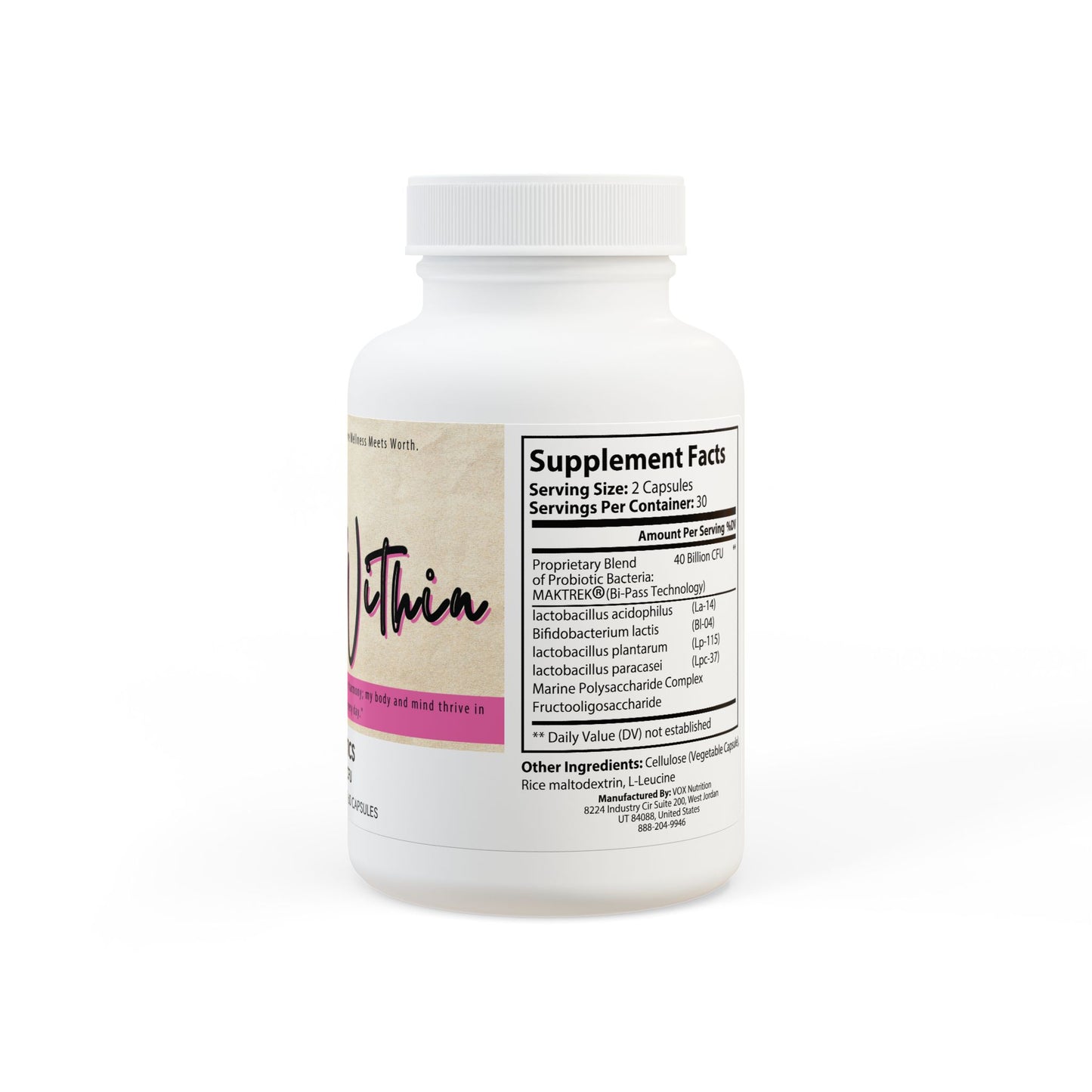 Aligned Within Probiotics Supplement (60 Capsules)