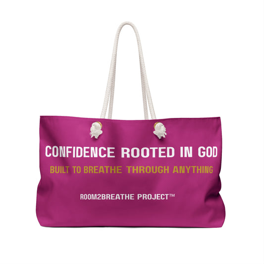 GODFIDENT Weekender Tote Bag — Built to Breathe On the Go (PINK)