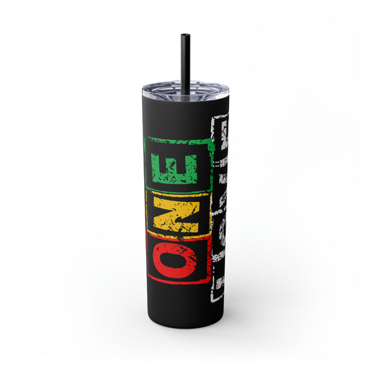 One Love (Juneteenth) Skinny Tumbler with Straw, 20oz