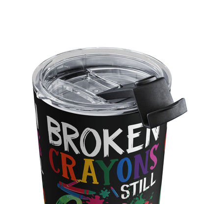 Vaso BCSC de 10 oz con crayones rotos y colores vivos