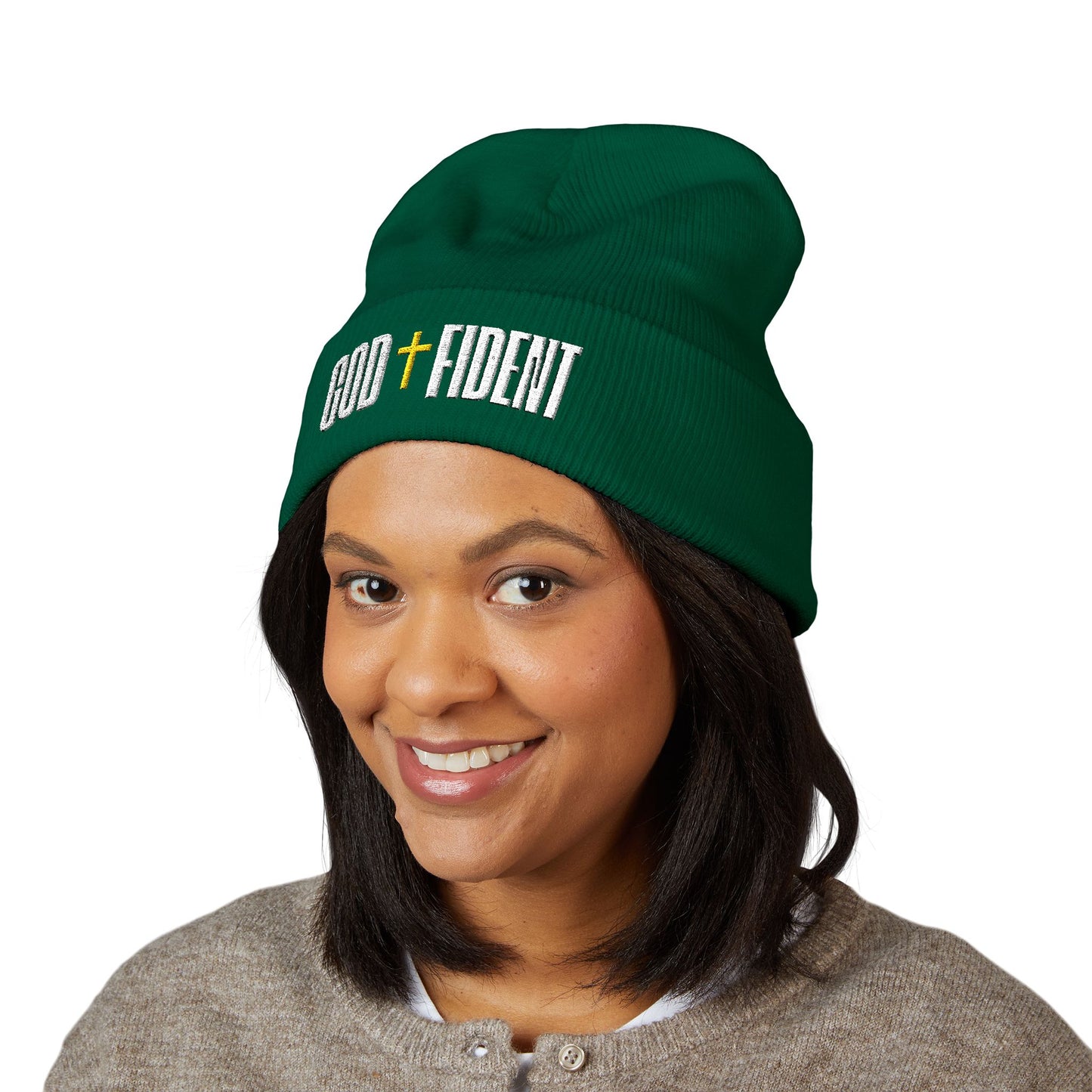 GODFIDENT Classic Cuffed Beanie — Warmth With Purpose (Embroidery)