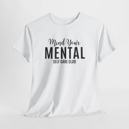 Camiseta SCC con el logo en negro que dice "Cuida tu mente"