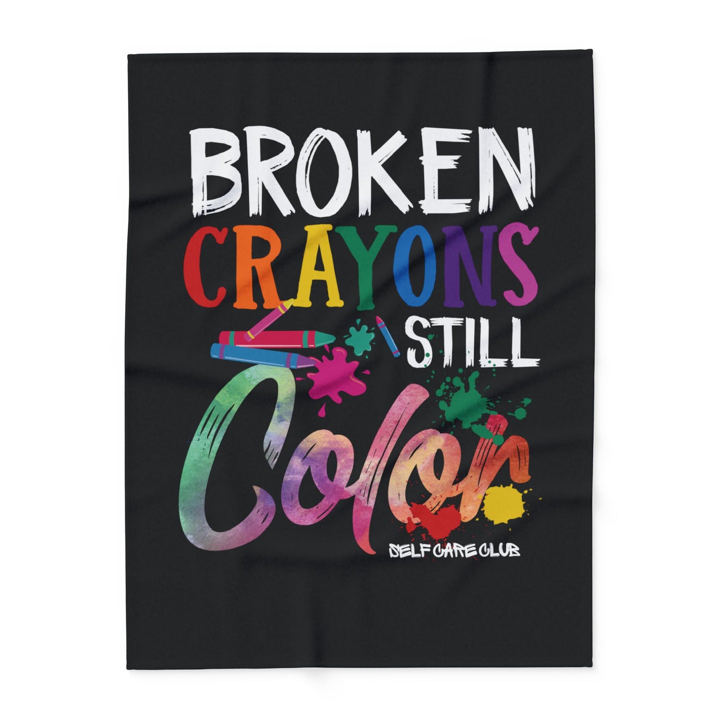 Manta polar BCSC con crayones rotos todavía coloreados
